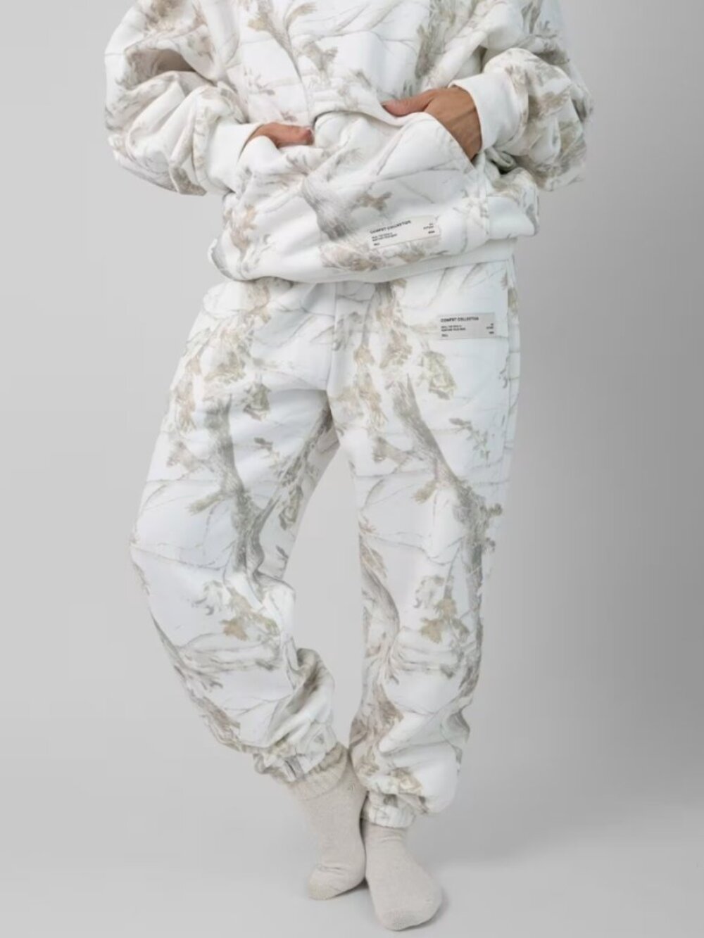 Comfrt Camo Sweatpants White Oak Large